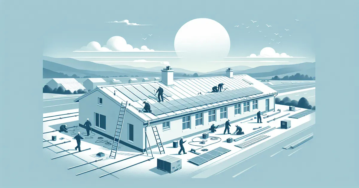 Tetto in fase di bonifica dall'amianto con preparazione per l'installazione di pannelli fotovoltaici